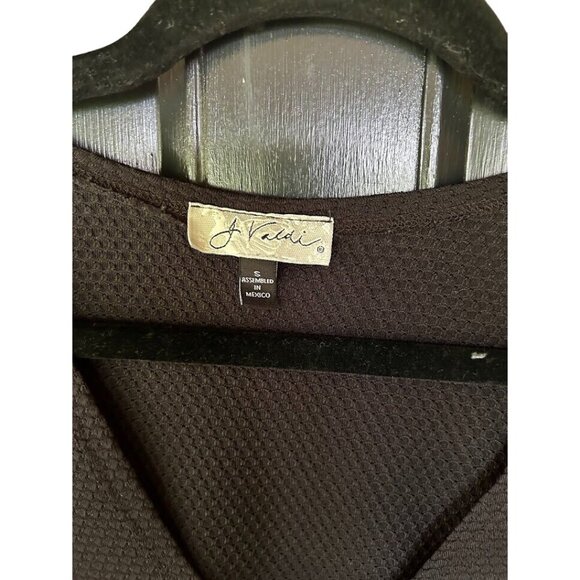 J. Valdi Black Swimsuit Coverup Small Textured V-Neck‎ 3/4 Sleeve - Picture 5 of 8